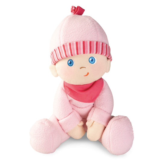 Pink pajamas with patterned plush doll